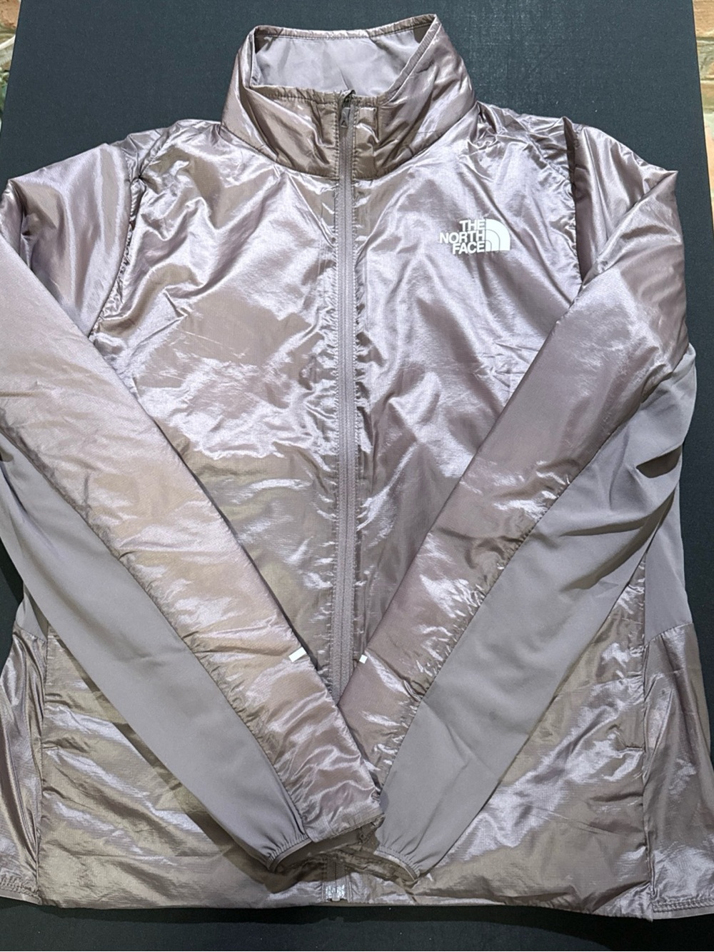 The North Face Women's Shiny Metallic Taupe Full-Zip Jacket